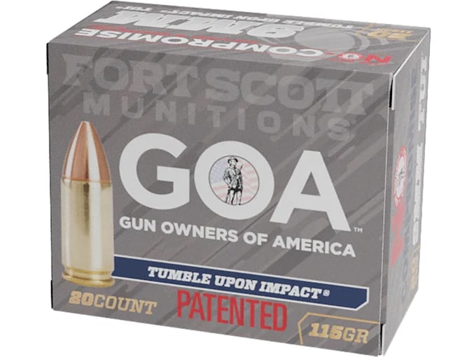 Fort Scott Munitions TUI 9mm Luger Ammo 115 Grain Solid Lead Free Box of 20