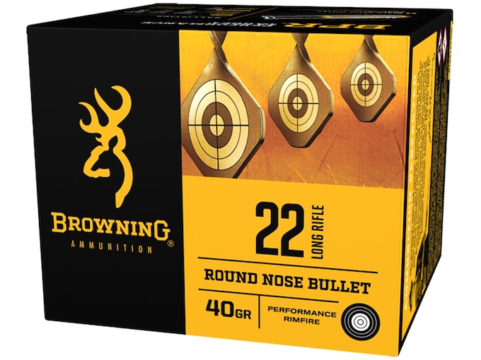 Browning BPR 22LR Ammo 40 Grain Plated Round Nose Box of 400