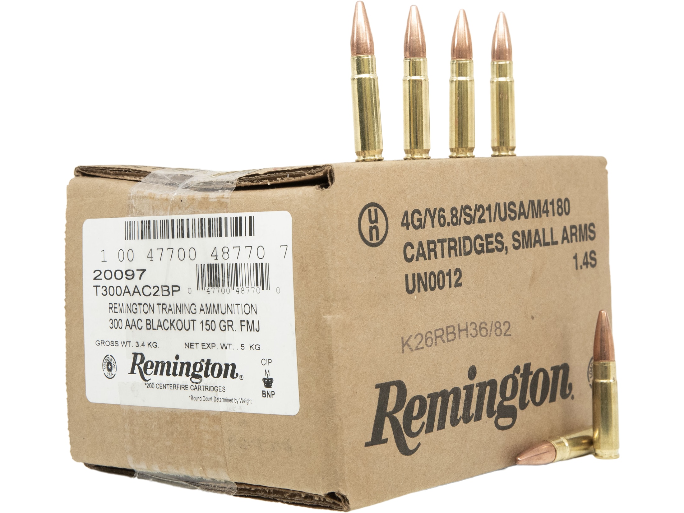 Remington 300 Blackout Ammo 150 Grain Full Metal Jacket Box of 200