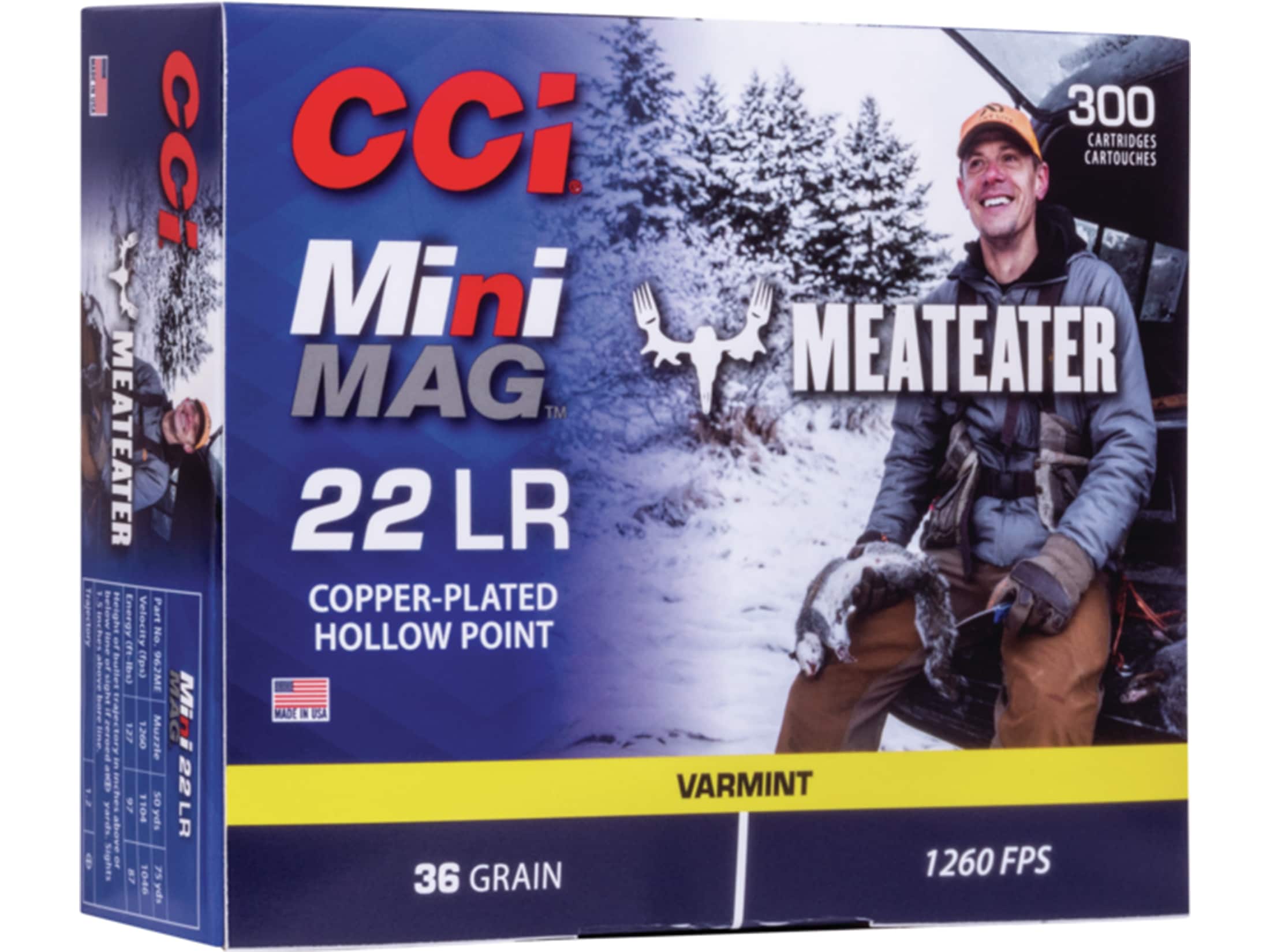 CCI Mini-Mag MeatEater Special Edition Ammunition 22 Long Rifle 36 Grain Plated Lead Hollow Point