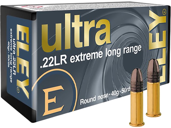 Eley Ultra Extreme Long Range 22LR Ammo 40 Grain Round Nose Box of 50