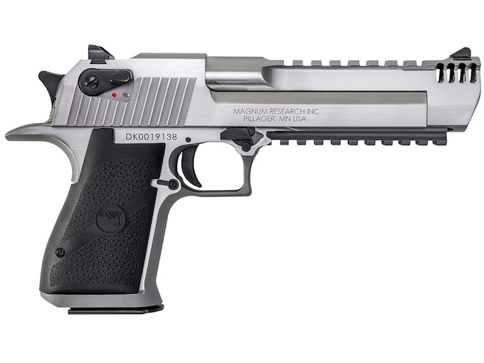 Magnum Research Desert Eagle Mark XIX 357 Magnum Pistol 6″ Barrel 9+1 Round Stainless Steel Slide Black Grip Stainless Steel Frame Integral Muzzle Brake and Picatinny Rail
