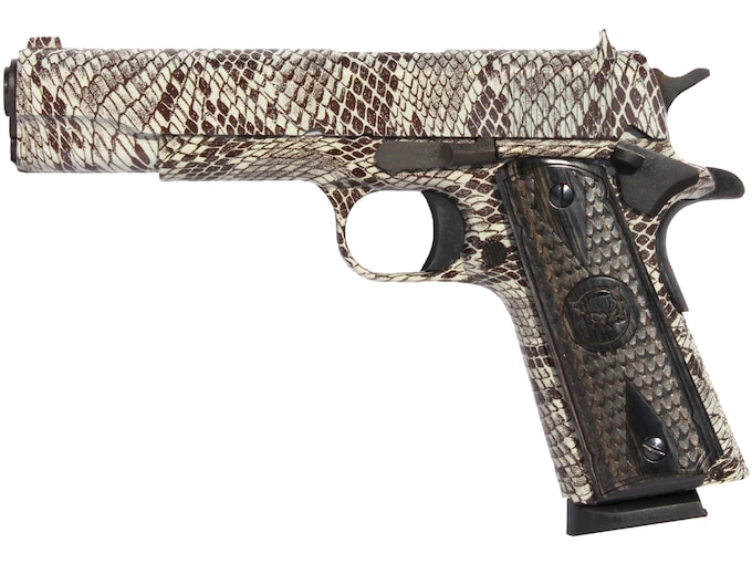Iver Johnson 1911A1 Snakeskin 45 ACP Pistol 5″ Barrel 8+1 Round Copperhead Snakeskin Slide Snake Skin Grip Copperhead Snakeskin Frame