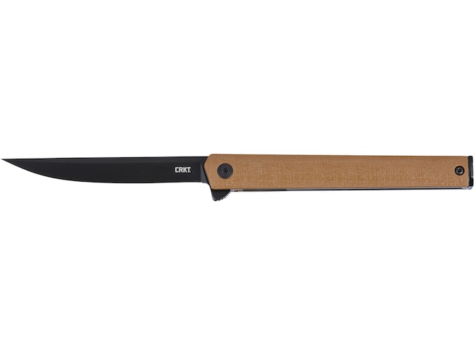 CRKT CEO Flipper Pocket Knife 3.35″ Drop Point AUS-8 Black EDP Blade Glass Reinforced Nylon (GRN) Handle Desert Tan
