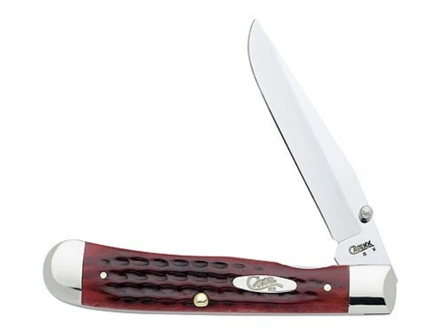 Case TrapperLock Folding Knife 3 Clip Point SS Blade Old Red Pocket