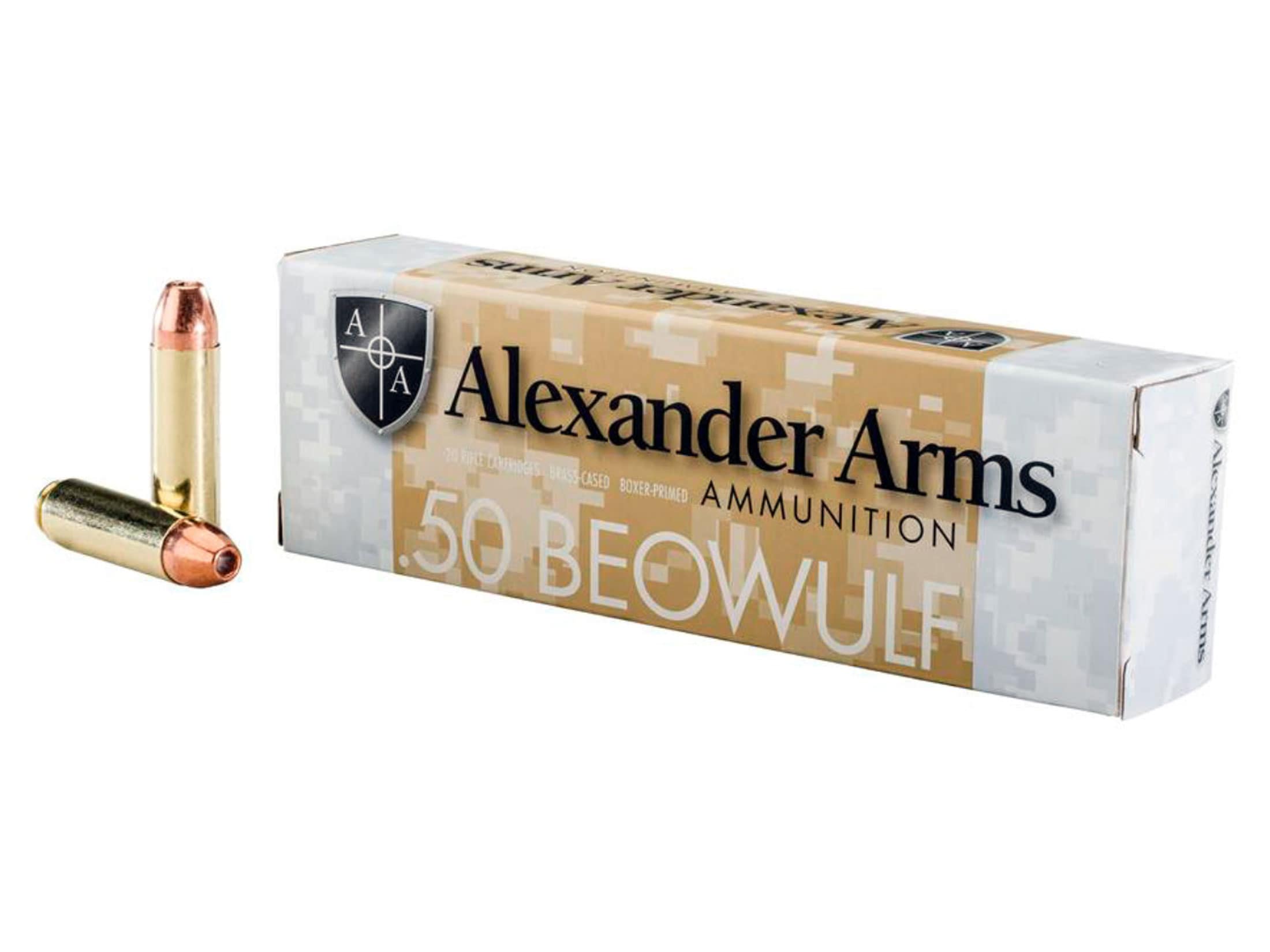 Alexander Arms 50 Beowulf Ammo 335 Grain Rainier Jacketed Hollow Point