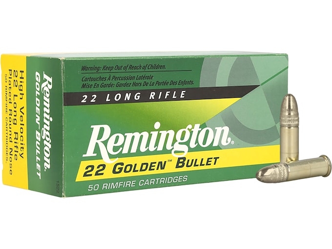 Remington Golden Bullet 22LR Ammo 40 Grain Plated Round Nose Box of 500 (10 Boxes of 50)