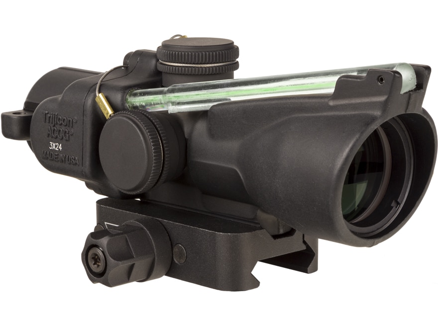 Trijicon ACOG TA50 Compact Rifle Scope 3x 24mm Dual-Illuminated Green Crosshair 7.62x39/123gr. Ballistic Reticle Low Q-LOC Mount Matte Black