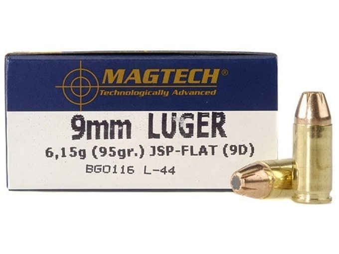Magtech 9mm Luger Ammo 95 Grain Jacketed Soft Point Case of 1000 (20 Boxes of 50)