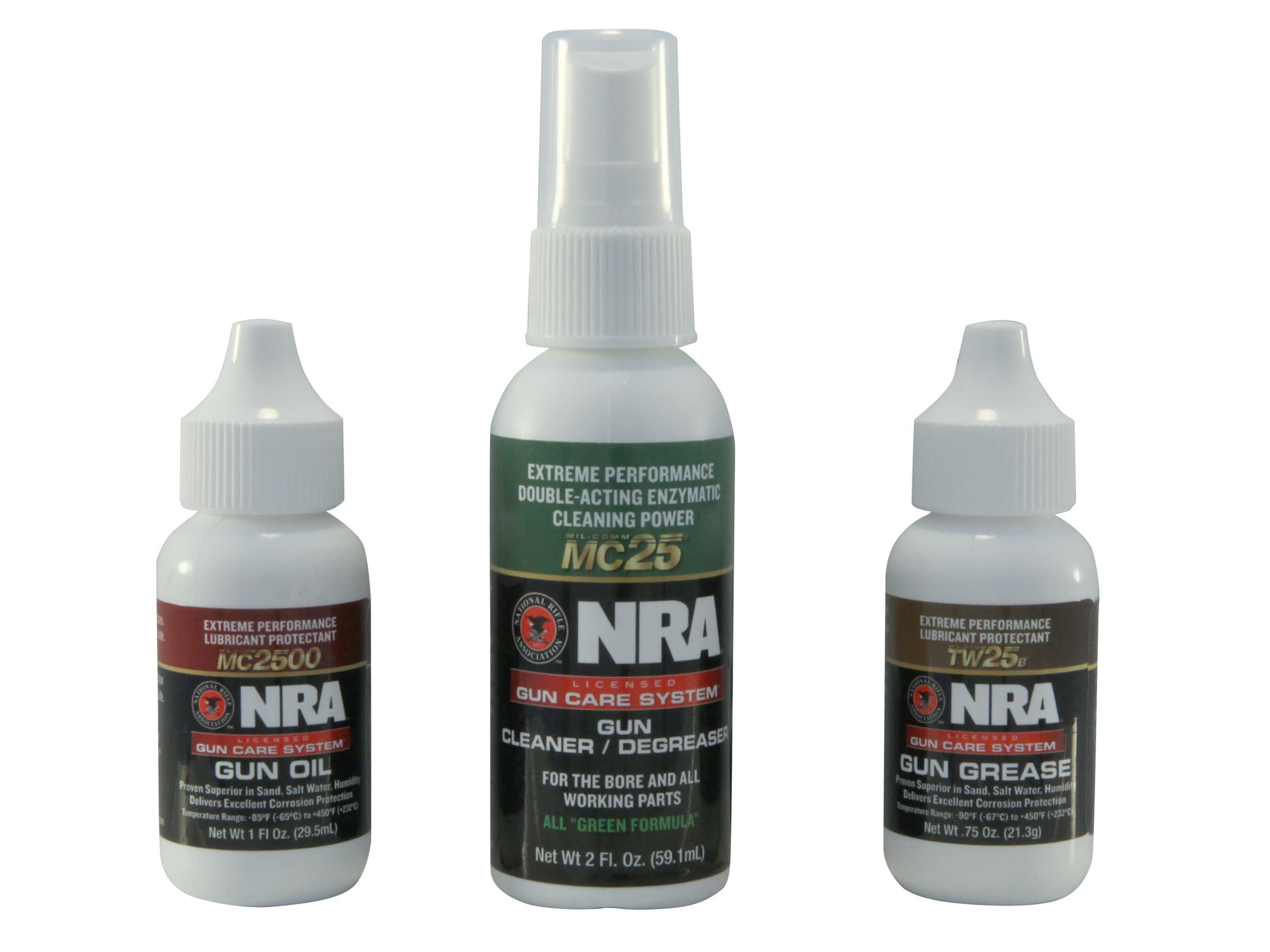 Nra Licensed Gun Care System By Mil Comm Three Piece Gun Care Kit 2408