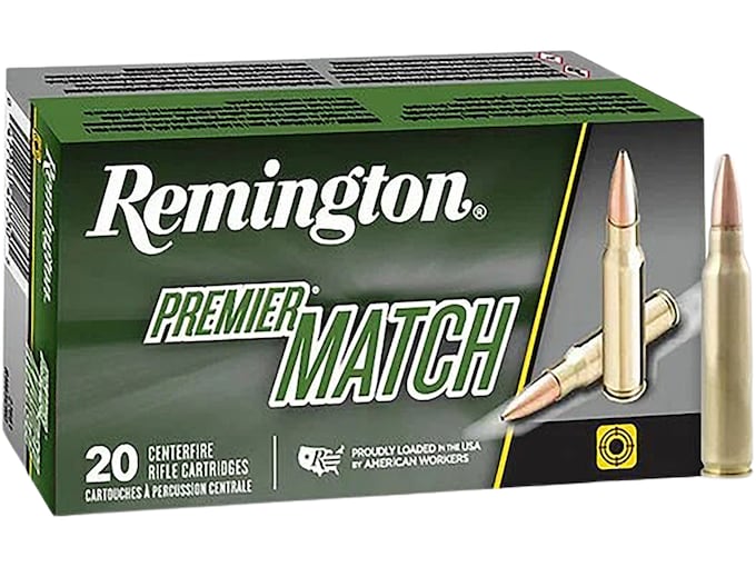 Remington Premier Match 223 Remington Ammo 69 Grain Sierra MatchKing Jacketed Hollow Point Box of 20