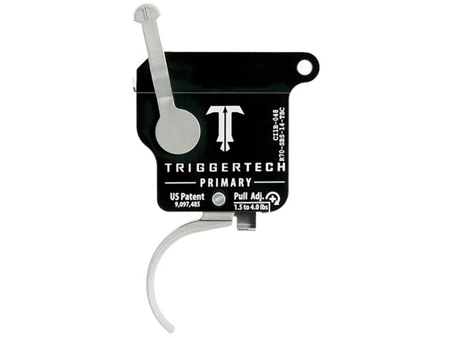 TriggerTech Primary Single Stage Trigger for Remington 700 with Bolt Release Curved Silver