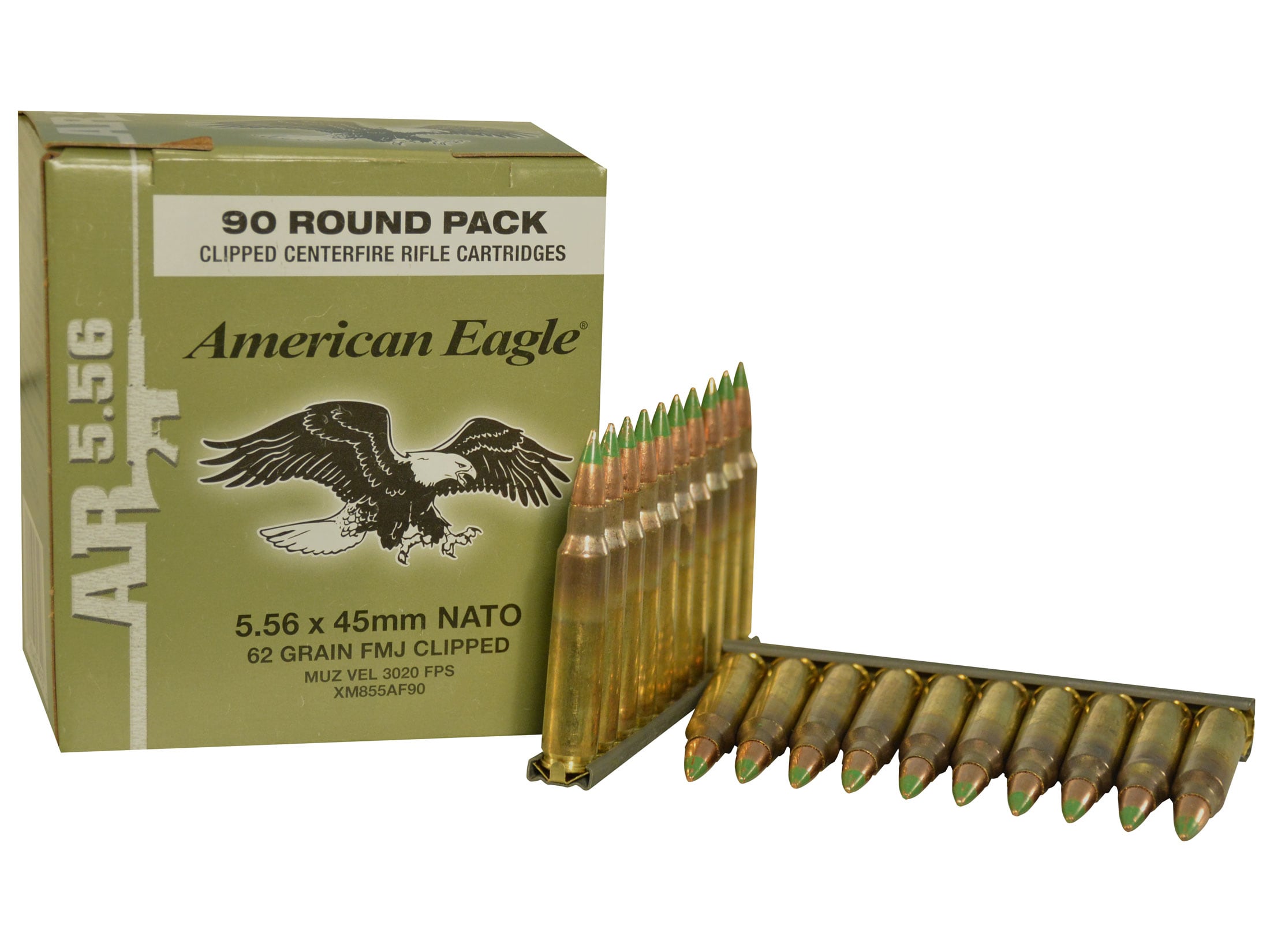 Federal american eagle xm855 ss109 5 56x45mm nato ammo 62 grain