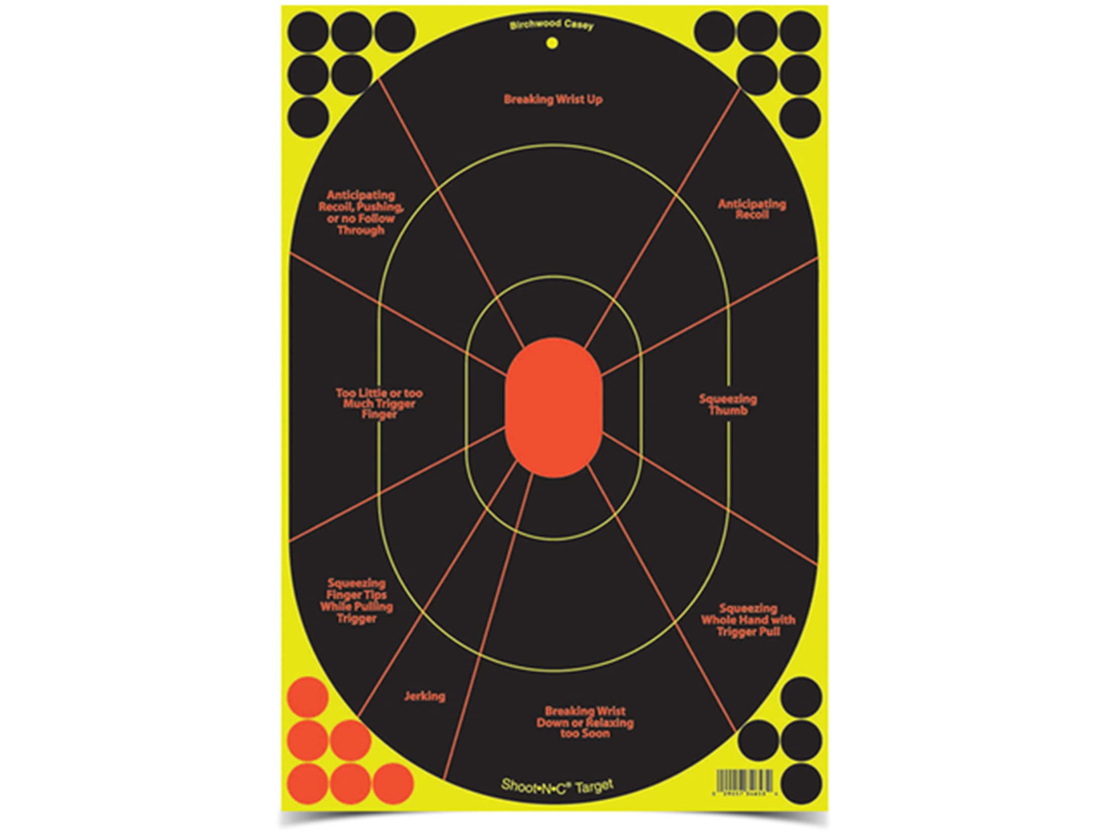 Birchwood Casey ShootNC Target 12 x 18 Handgun Trainer Package of 5