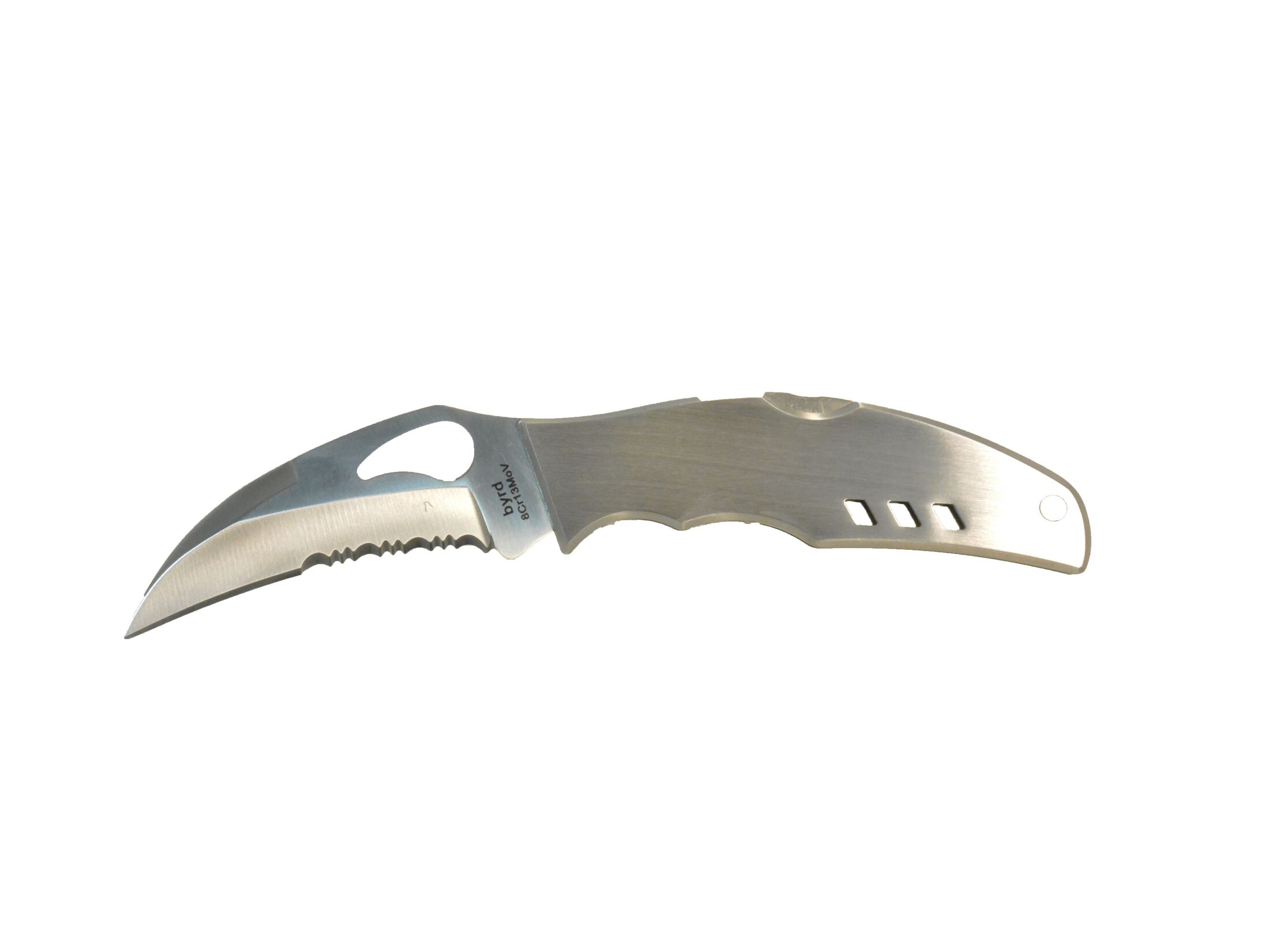 Byrd Crossbill Folding Knife 3.5 Partially Serrated Hawkbill 8Cr13MoV