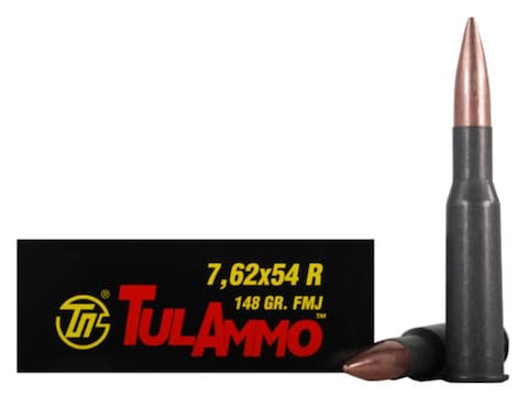 TulAmmo Ammo 7.62x54mm Rimmed Russian 148 Grain Full Metal Jacket