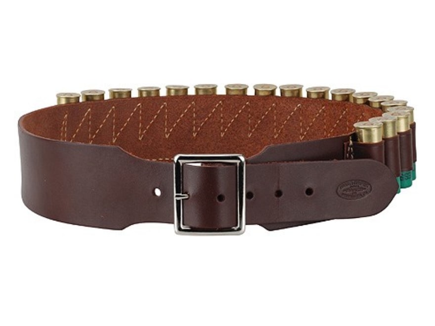 Hunter Cartridge Belt 21/2 20 Ga 18 Loops Leather Antique Brown Large