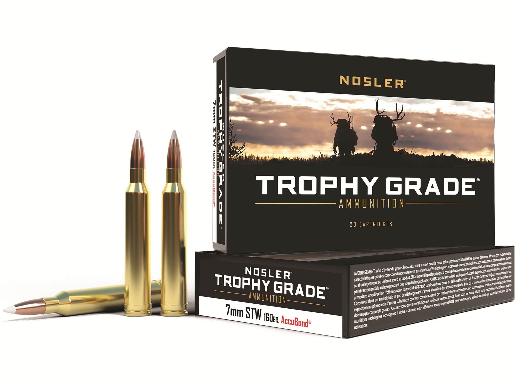 Nosler Trophy Grade Ammo 7mm STW 160 Grain AccuBond Box of 20.