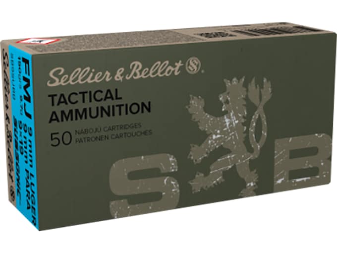 Sellier & Bellot 9mm Luger Ammo 150 Grain Full Metal Jacket Case of 1000 (20 Boxes of 50)