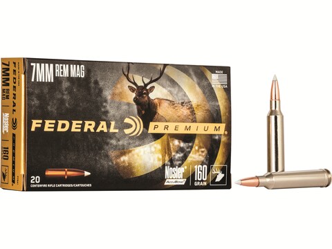 Federal Premium Ammo 7mm Remington Mag 160 Grain Nosler AccuBond Box