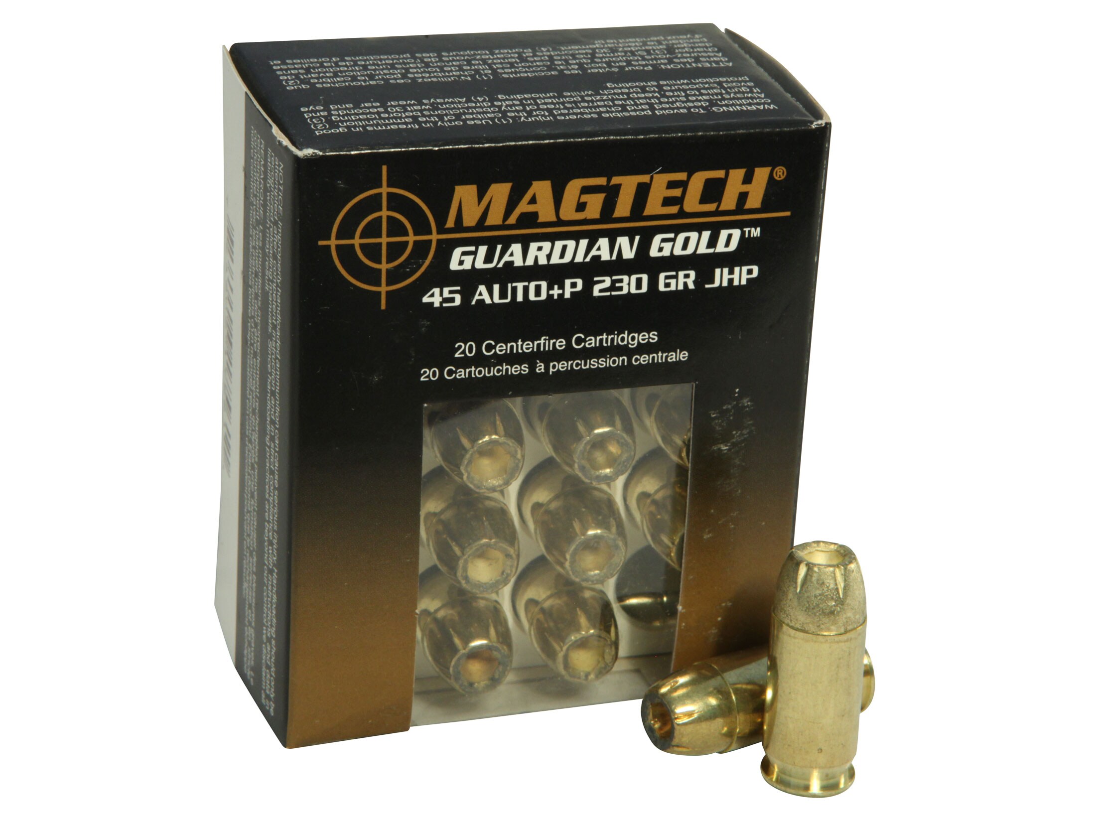 Magtech Guardian Gold Ammo 45 ACP +P 230 Grain Jacketed Hollow Point.