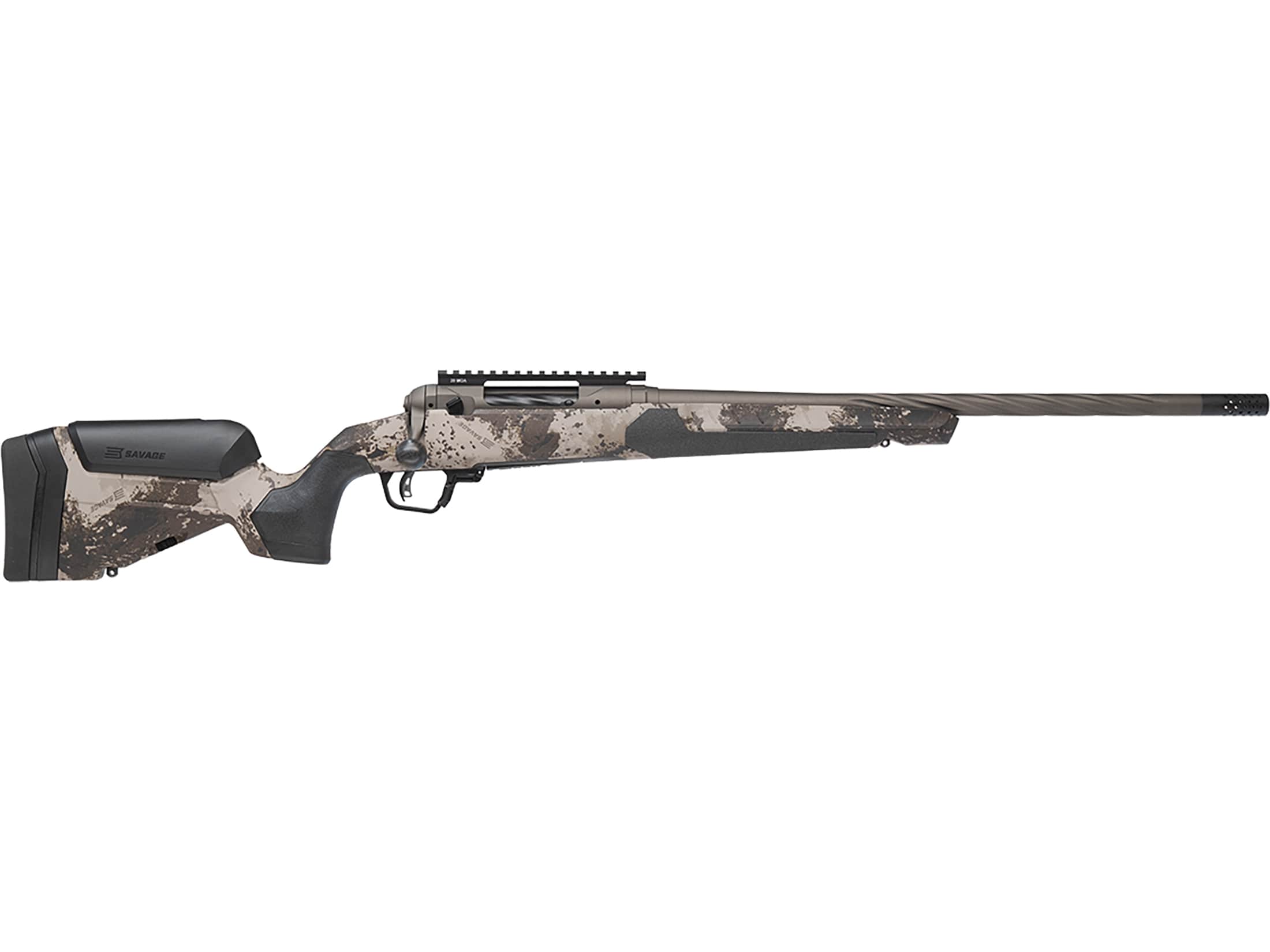 Savage Arms 110 Core Hunter Pro Bolt Action Rifle 25 Creedmoor 24" Fluted Gun Metal Gray Threaded Barrel Gun Metal Gray Frame Western Camo Adjustable Stock