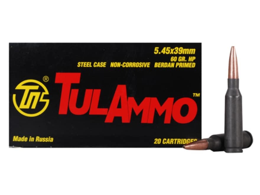 TulAmmo Ammo 5.45x39mm Russian 60 Grain Hollow Point (Bi-Metal) Steel