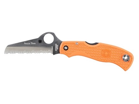 Spyderco Rescue 79mm Folding Knife 3.125" Serrated VG-10 Stainless Steel Blade Polymer ...