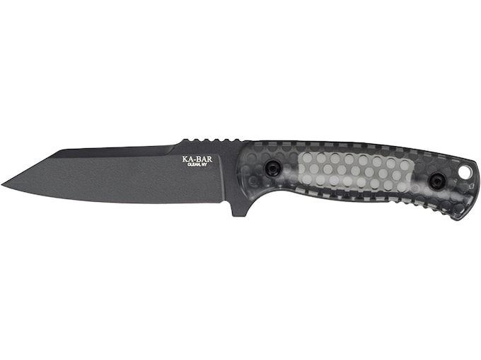 KA-BAR Cool Name Fixed Blade Knife 4.625″ Reverse Tanto 1095 Cro-Van Black Blade Polycarbonate/VersaFlex Handle Gray