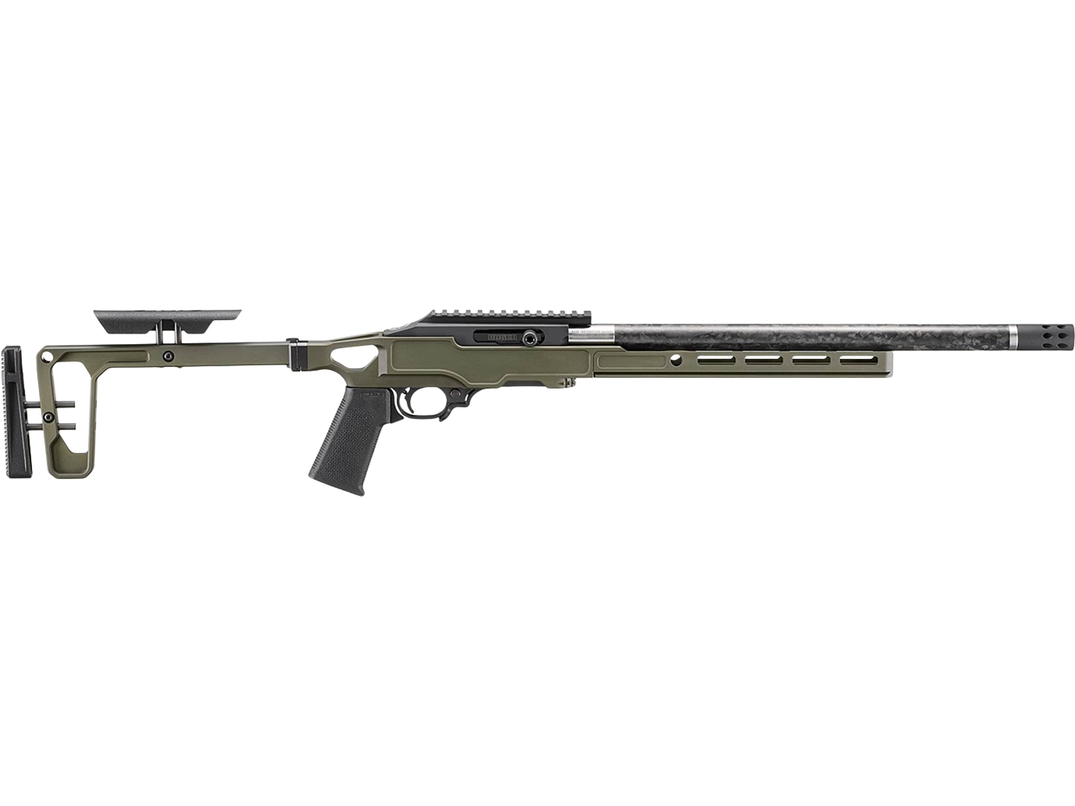Ruger 10/22 Carbon Fiber Semi Automatic Rifle 22 Long Rifle 16" Carbon Fiber Threaded Barrel Olive Drab Frame Olive Drab Pistol Grip