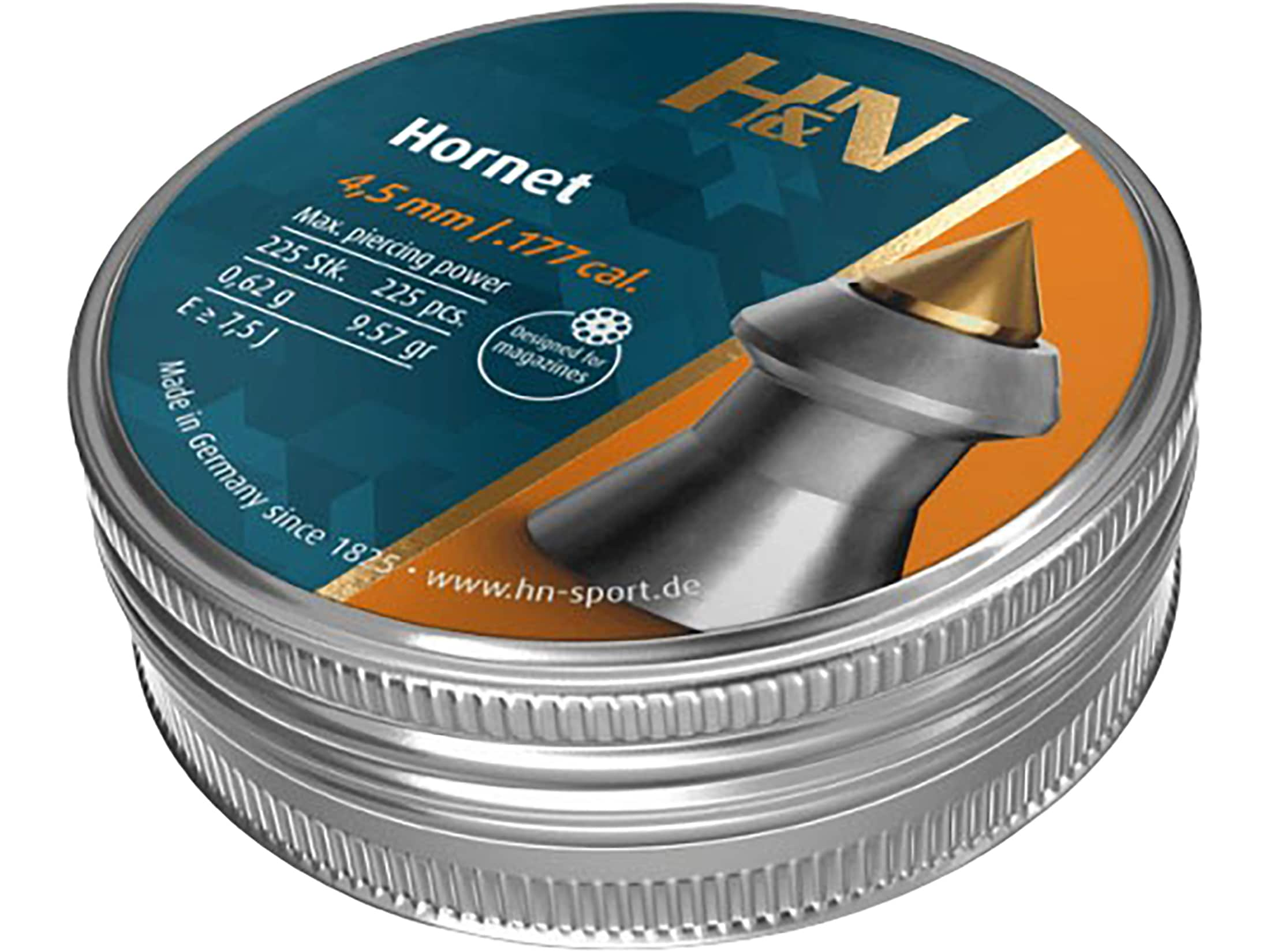 H&N Hornet Air Gun Pellets 177 Cal 9.57 Grain 4.5mm Head-Size Pointed