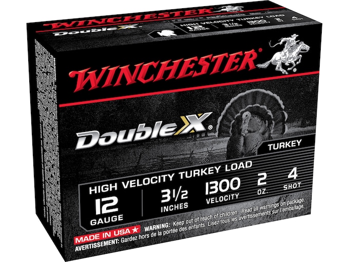 Winchester Double X Turkey 12 Gauge Ammo 3-1/2″ #4 Copper Plated Lead Shot 2 oz Box of 10