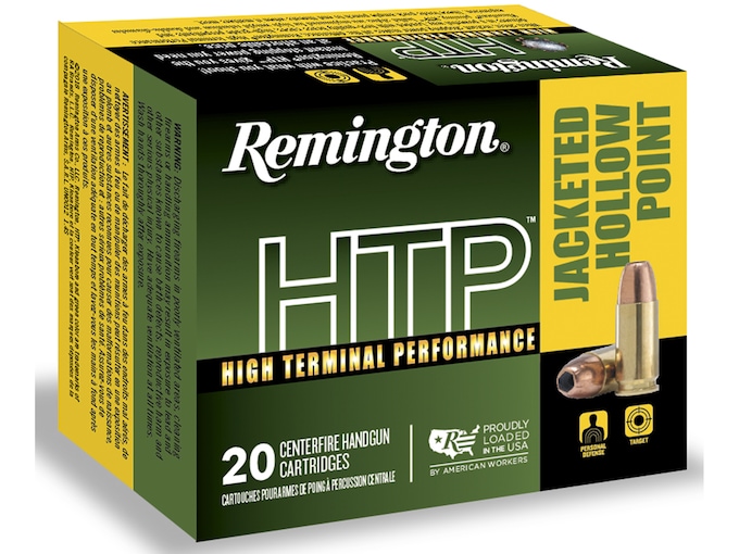 Remington High Terminal Performance (HTP) 9mm Luger Ammo 115 Grain Jacketed Hollow Point Box of 20