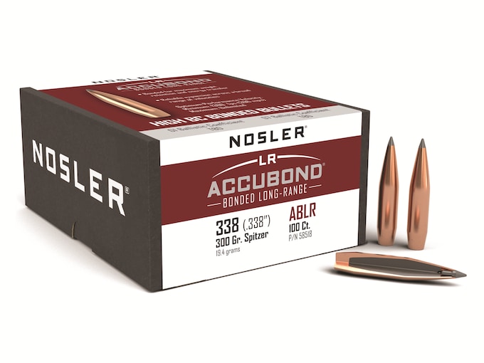 Nosler 58518 AccuBond Long Range 338Cal 300gr Spitzer Point 100/Box