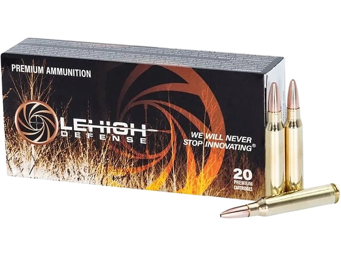 Lehigh Defense Maximum Expansion 223 Remington Ammo 62 Grain Solid Hollow Point Lead Free Box of 20