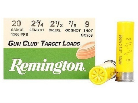 Remington Gun Club Target Ammunition 20 Gauge 2-3/4" 7/8 oz #9 Shot