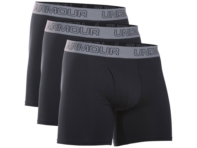 Under Armour Men's UA Cotton Stretch 6" Boxer Briefs Charged Cotton Pack of 3