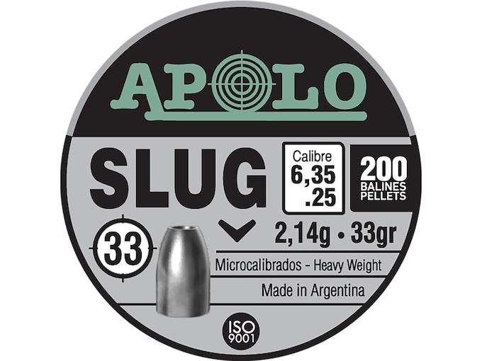 Apolo Slug Hollow Point Air Gun Pellets 25 Caliber 33 Grain 5.5mm 200PK