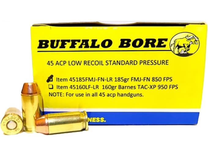Buffalo Bore 45 ACP Ammo 185 Grain Full Metal Jacket Box of 20