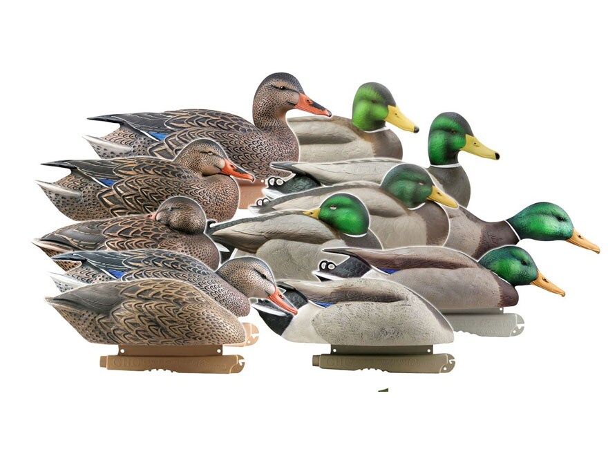 GHG ProGrade Harvester Pack Mallard Flocked Drake Heads Duck Decoy