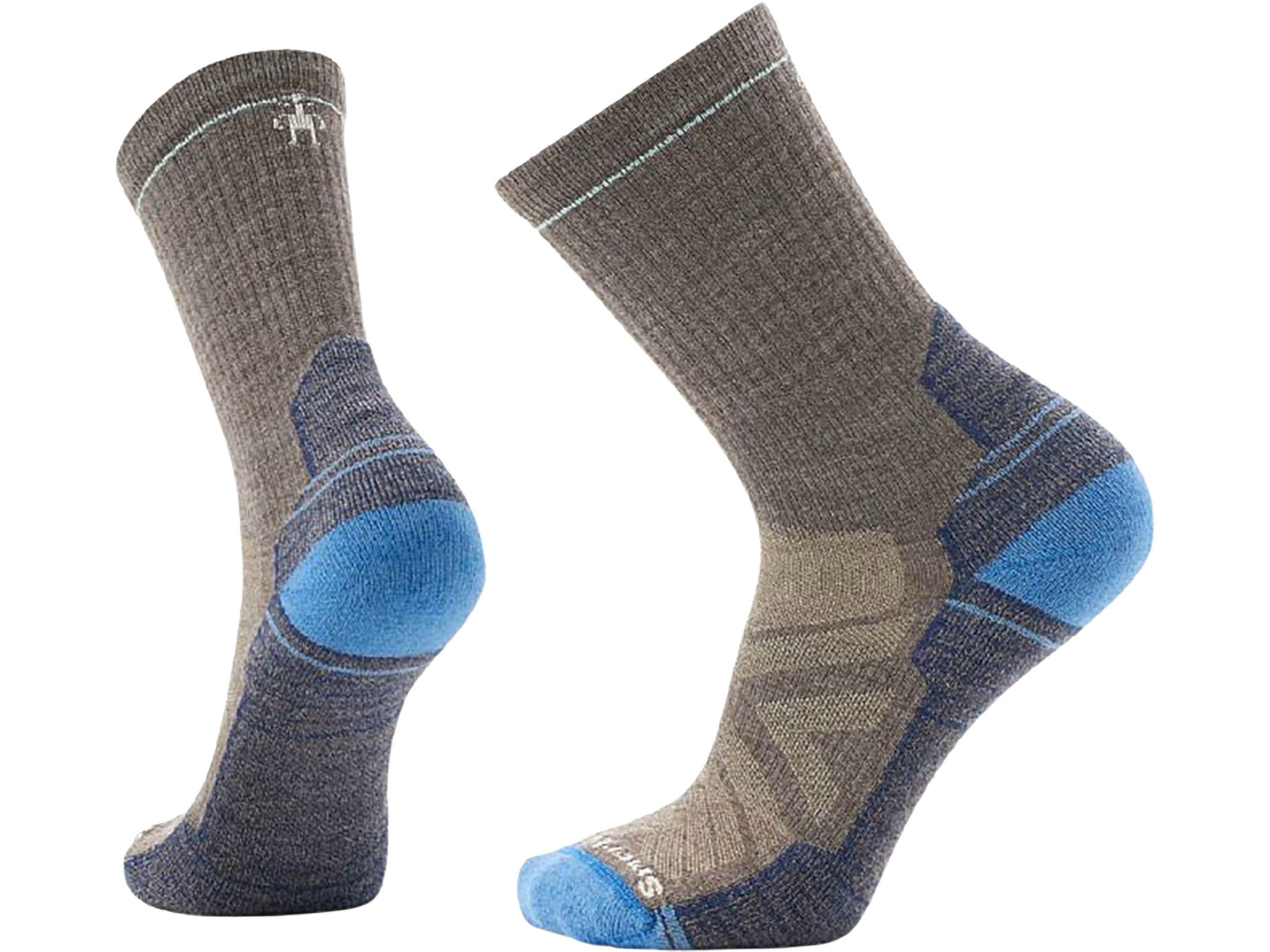 Smartwool Men's Hike Light Cushion Crew Socks Taupe-Laguna Blue Large