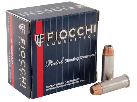 Fiocchi Extrema Ammunition 44 Remington Magnum 240 Grain Hornady XTP Jacketed Hollow Po...