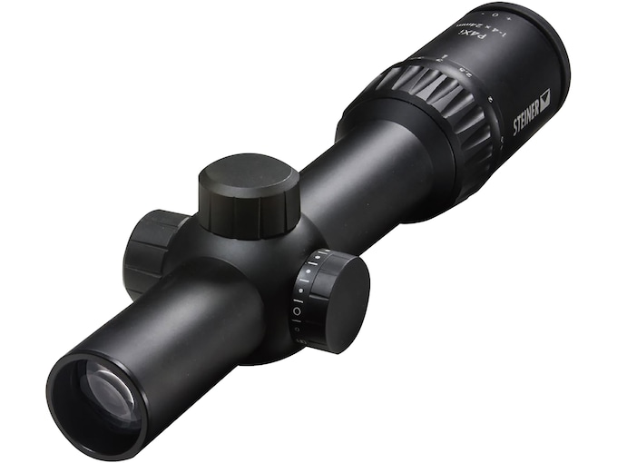 Steiner P4Xi Rifle Scope 1-4x 24mm Illuminated P3TR Reticle Matte Black with Throw Lever