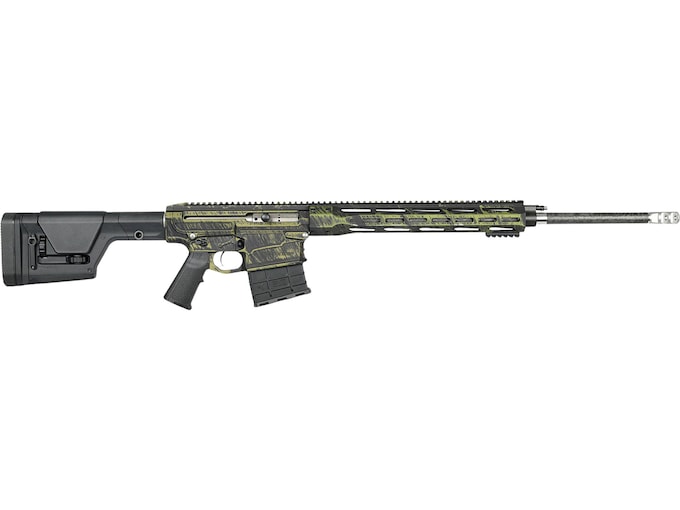 Nemo Arms Omen Recon Watchman Semi Automatic Rifle 300 Winchester Magnum 24" Carbon Fiber Threaded Barrel Green and Black Frame Black Pistol Grip