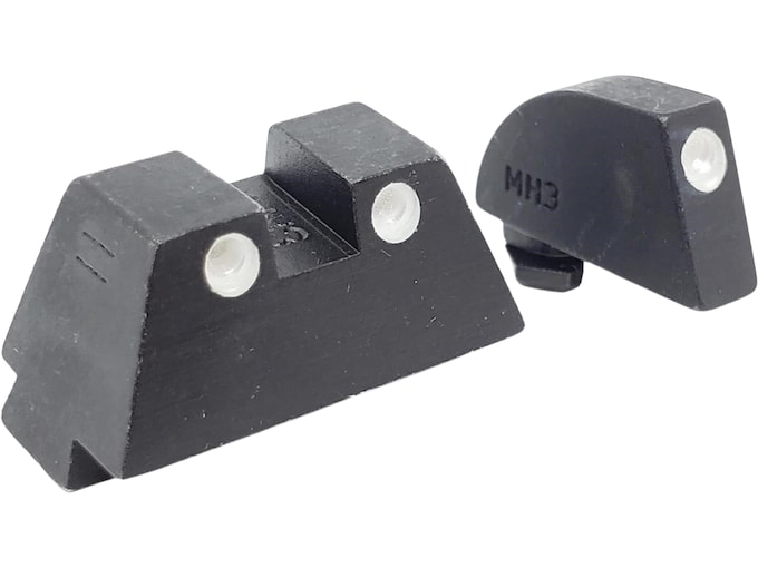 Meprolight Tru-Dot Suppressor Height Sight Set for Glock 17, 17L, 19, 22, 23, 24, 25, 26, 27, 28, 31, 32, 33, 34, 35, 37, 38 Steel Blue Tritium Green Front Green Rear