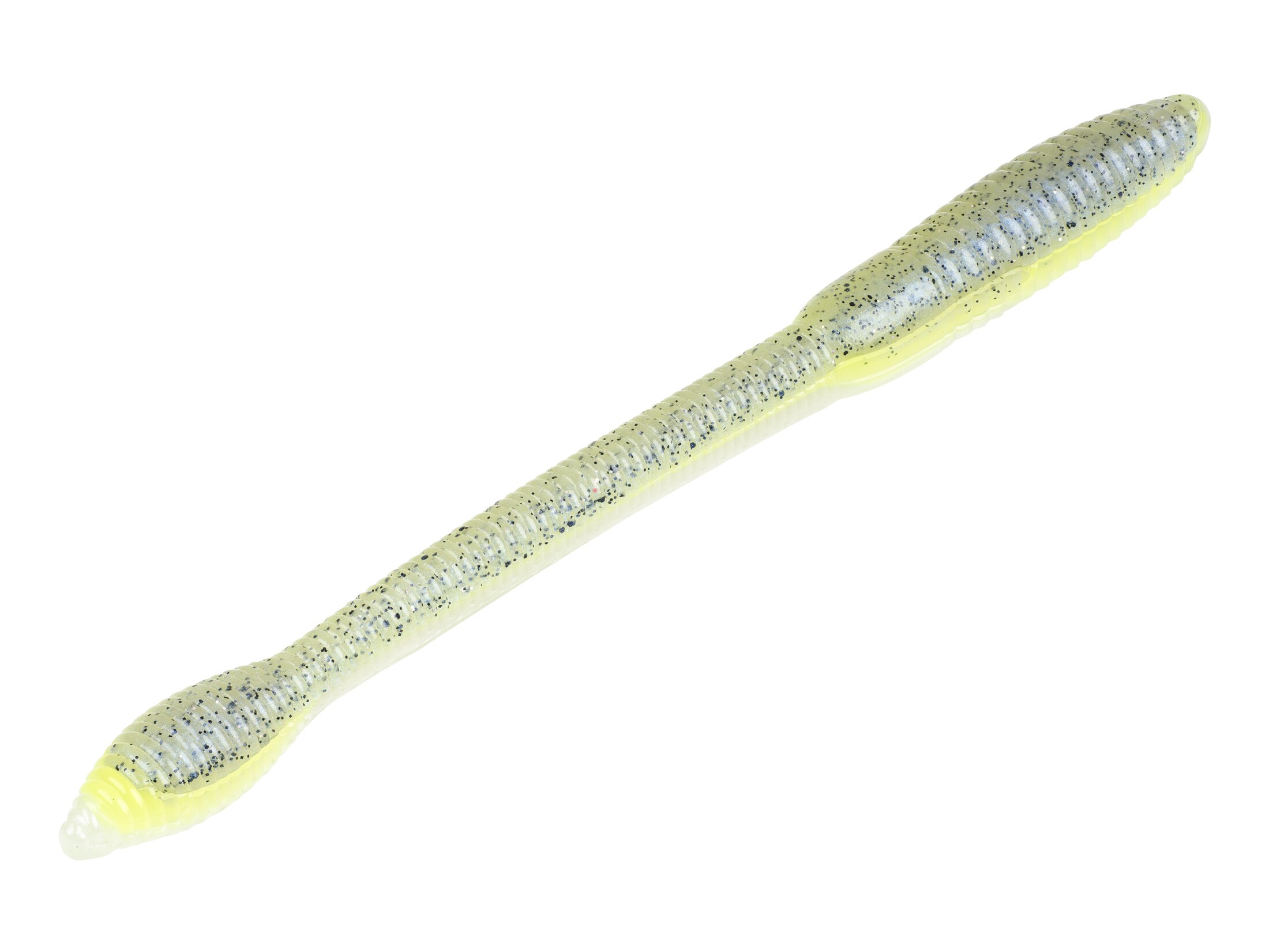 Strike King KVD Fat Baby Finesse Worm Fishing Lure - Green Pumpkin Sapphire Color