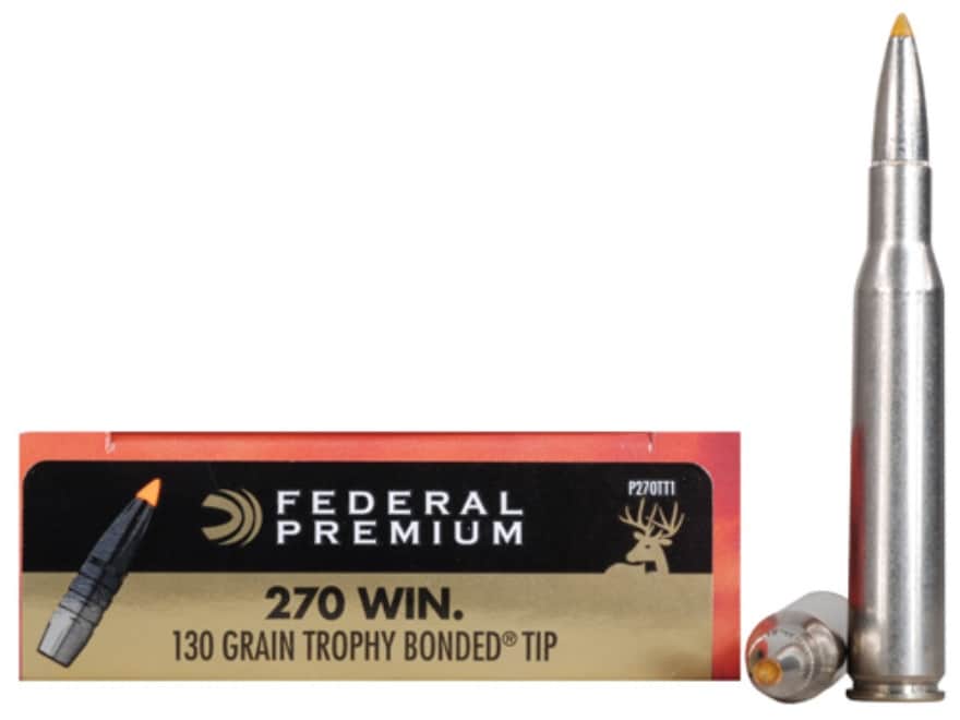 Federal Premium Ammo 270 Winchester 130 Grain Trophy Bonded Tip Box of.