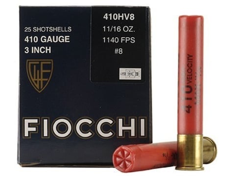 Fiocchi High Velocity Ammunition 410 Bore 3" 11/16 oz #8 Shot Box of 25