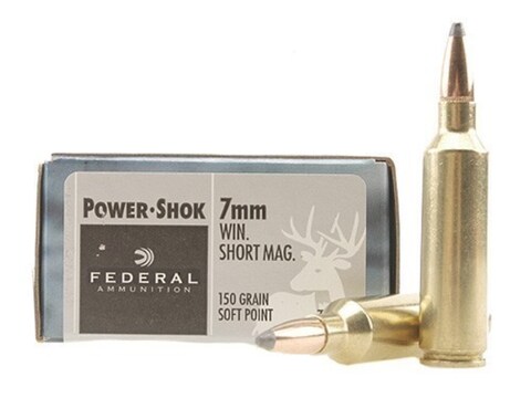 Federal Power-Shok Ammunition 7mm Winchester Short Magnum (WSM) 150 Grain Soft Point Bo...