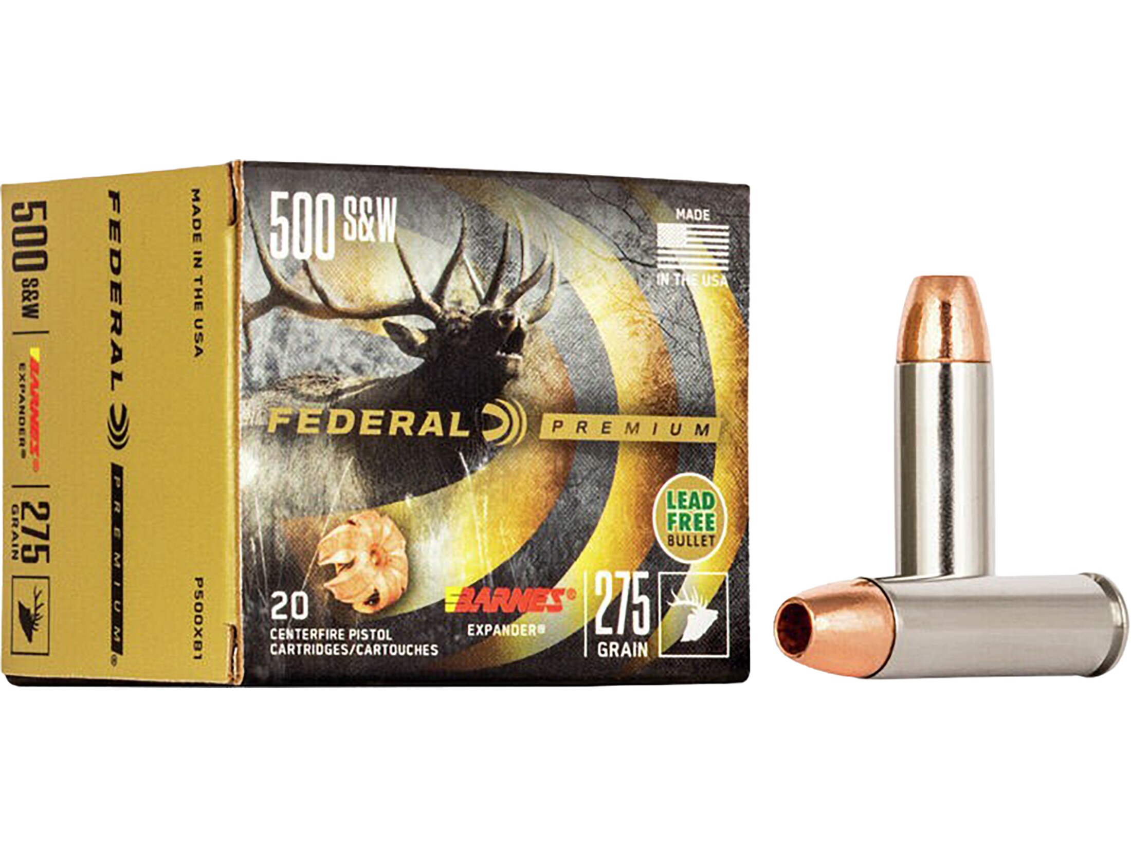 Federal Premium VitalShok Ammo 500 S&W Mag 275 Grain Barnes XPB